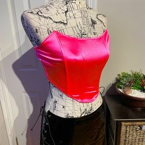 Vintage y2k Colorful Bright Neon Coastal Coquete Barbie Bandeau bralette bustier